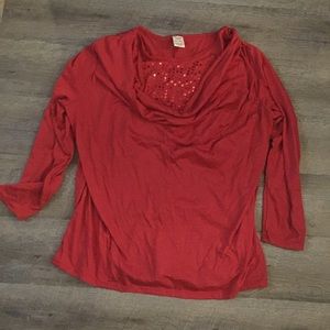 2/$20 Faded Glory Blouse Red 18W-20W 2x